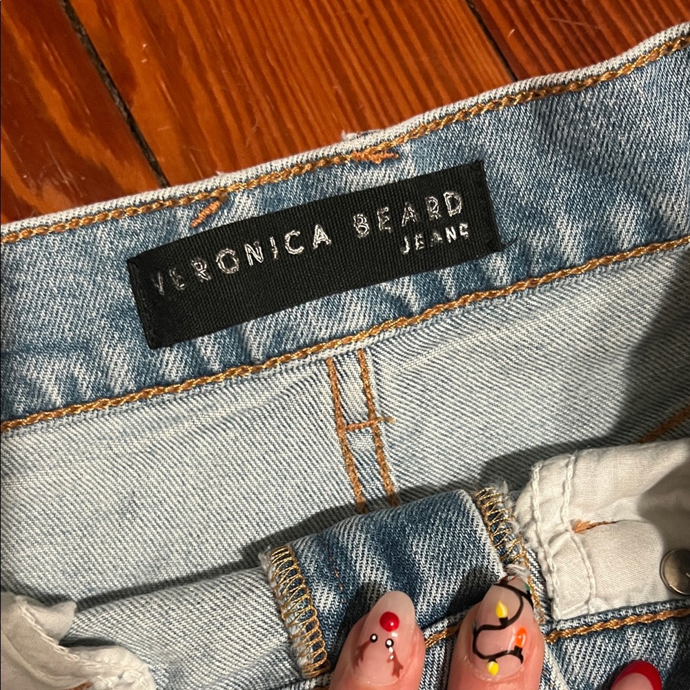 Veronica Beard Patchwork Charlie Barrel Jeans 26 - image 3